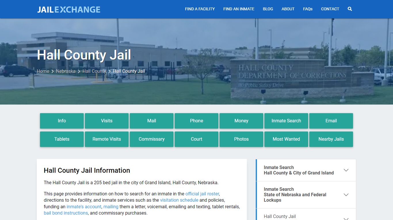 Hall County Jail, NE Inmate Search, Information - Jail Exchange